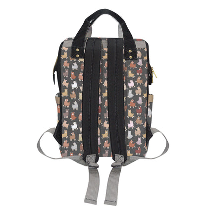 Alpaca Cute Design Themed Print Diaper Bag Backpack
