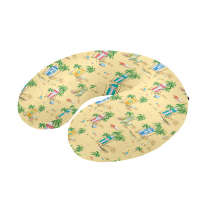 Beach Themed Pattern Print Design 01 U-Shaped Travel Neck Pillow