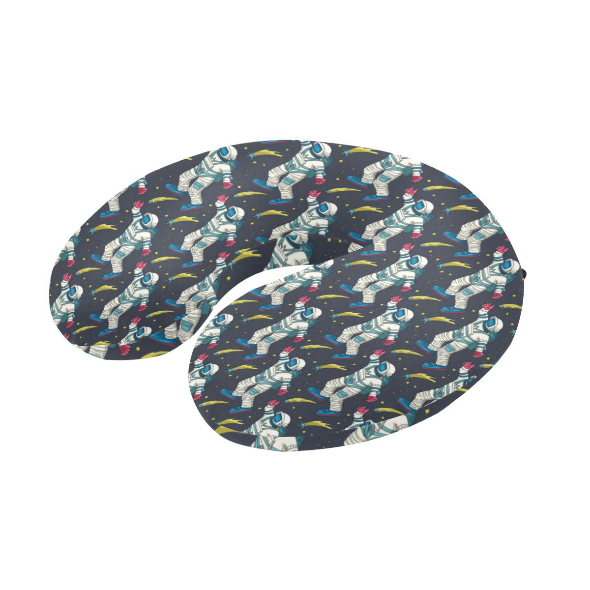 Astronaut Pattern Print Design 04 U-Shaped Travel Neck Pillow