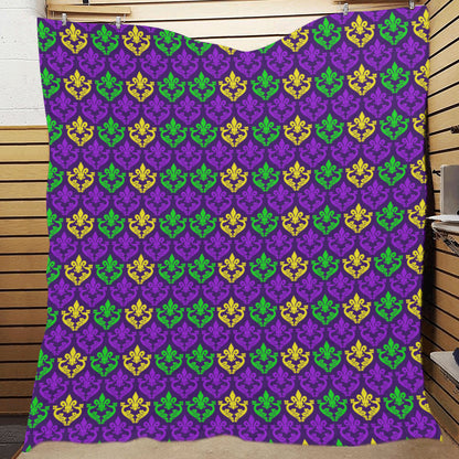 Mardi Gras Pattern Print Design 02 Premium Quilt
