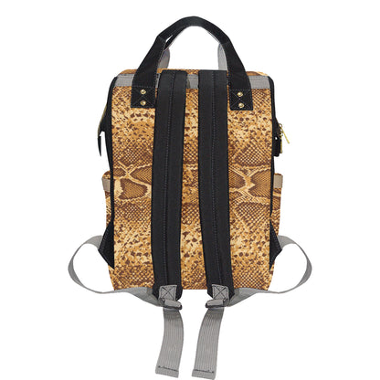 Python Brown Pattern Print Design A03 Diaper Bag Backpack