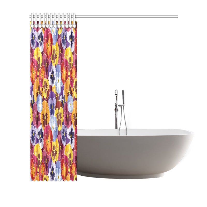 Pansy Pattern Print Design PS01 Shower Curtain