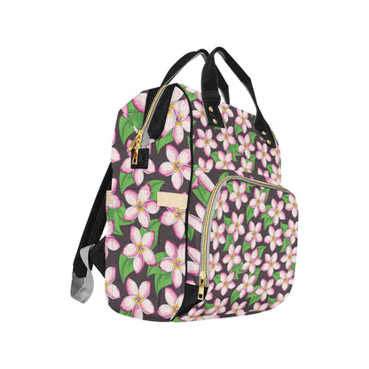 Pink Plumeria Pattern Print Design PM019 Diaper Bag Backpack