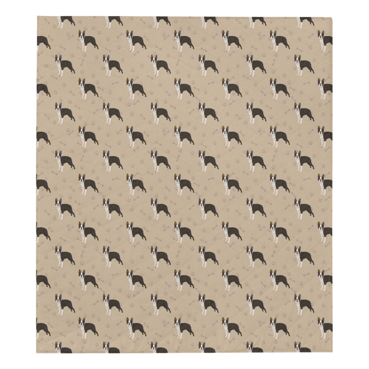 Boston Terrier Pattern Print Design 02 Premium Quilt