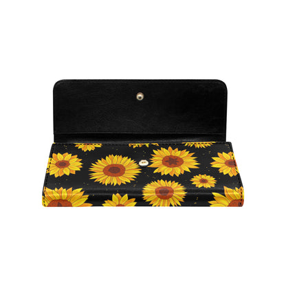 Sunflower Pattern Print Design SF09 Women's Trifold Wallet