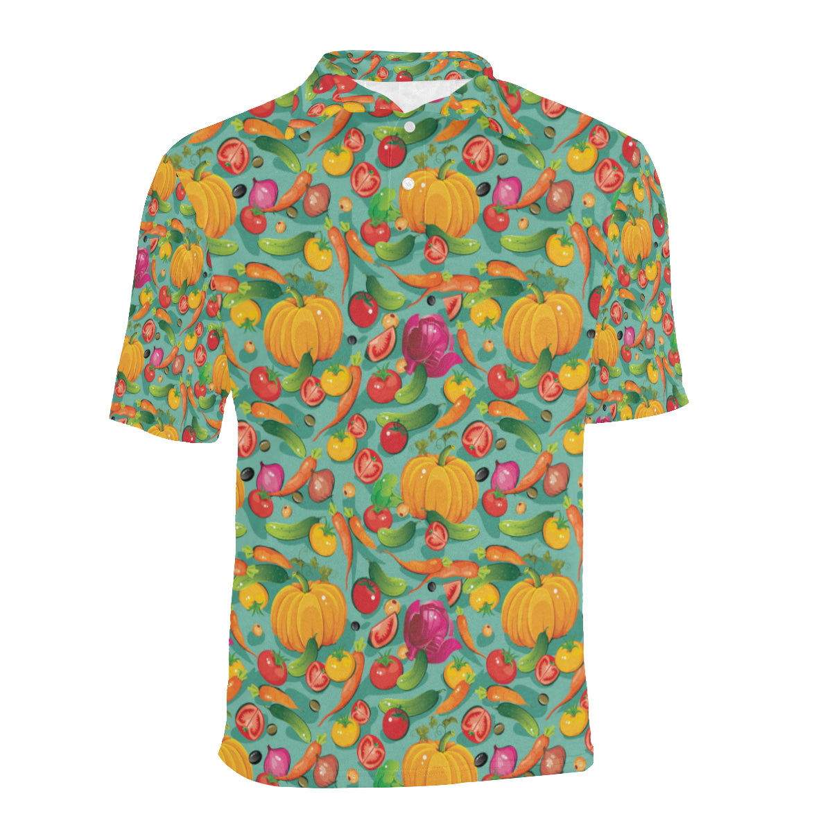 Vegan Colorful Themed Design Print Men Polo Shirt