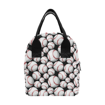 Baseball Black Background Insulated Lunch Bag