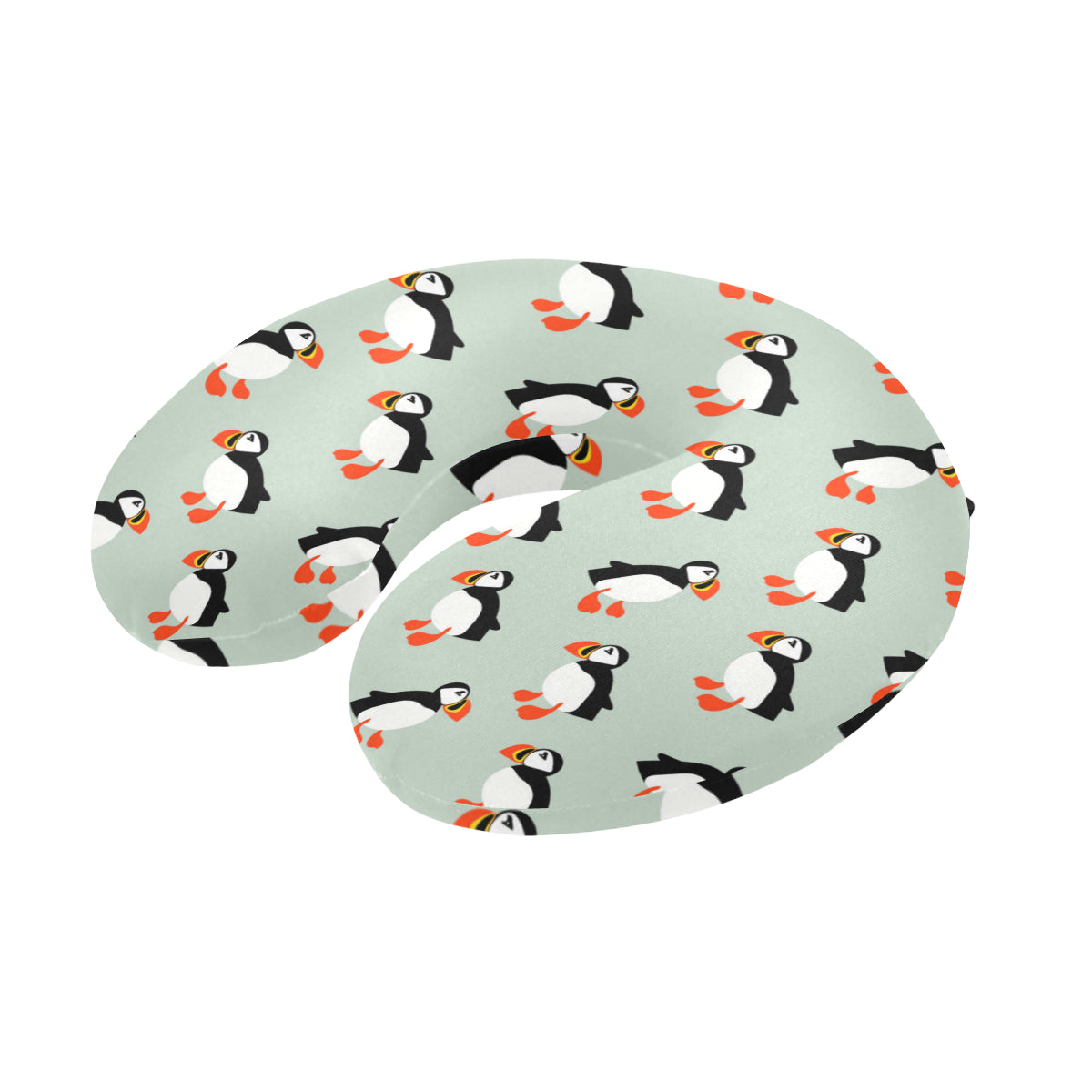 Puffin Pattern Print Design A03 U-Shaped Travel Neck Pillow