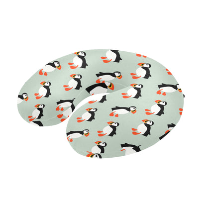 Puffin Pattern Print Design A03 U-Shaped Travel Neck Pillow