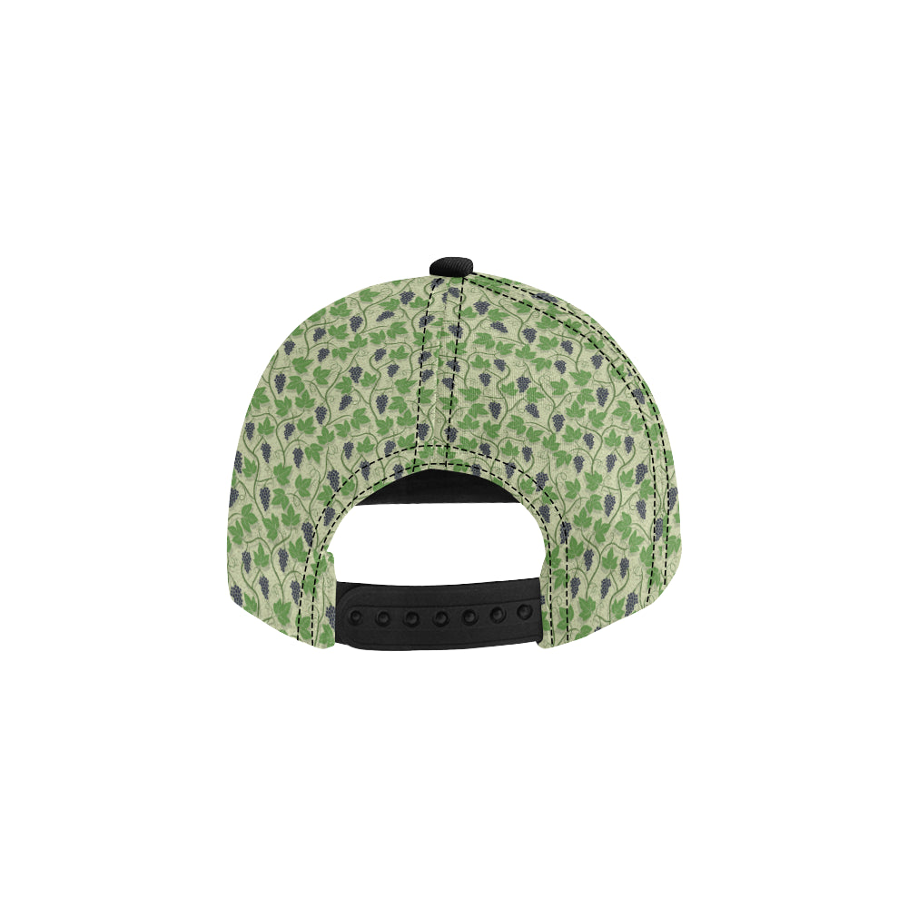 Wine Grape Thmed Print Snapback Cap