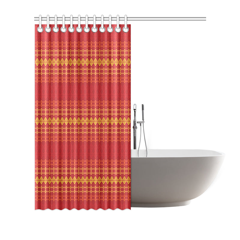 Southwest Red Gold Design Themed Print Shower Curtain