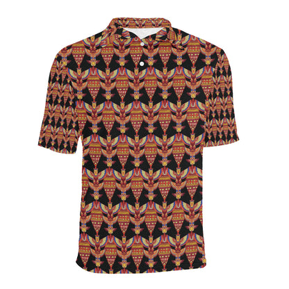 Totem Pole Print Men Polo Shirt
