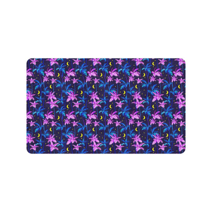 Palm Tree Night Scene Design Print Rubber Doormat