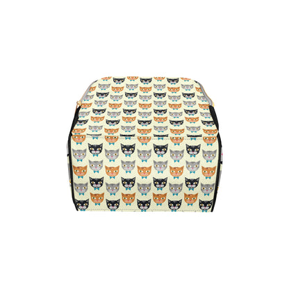 Cat Pattern Print Design 05 Diaper Bag Backpack