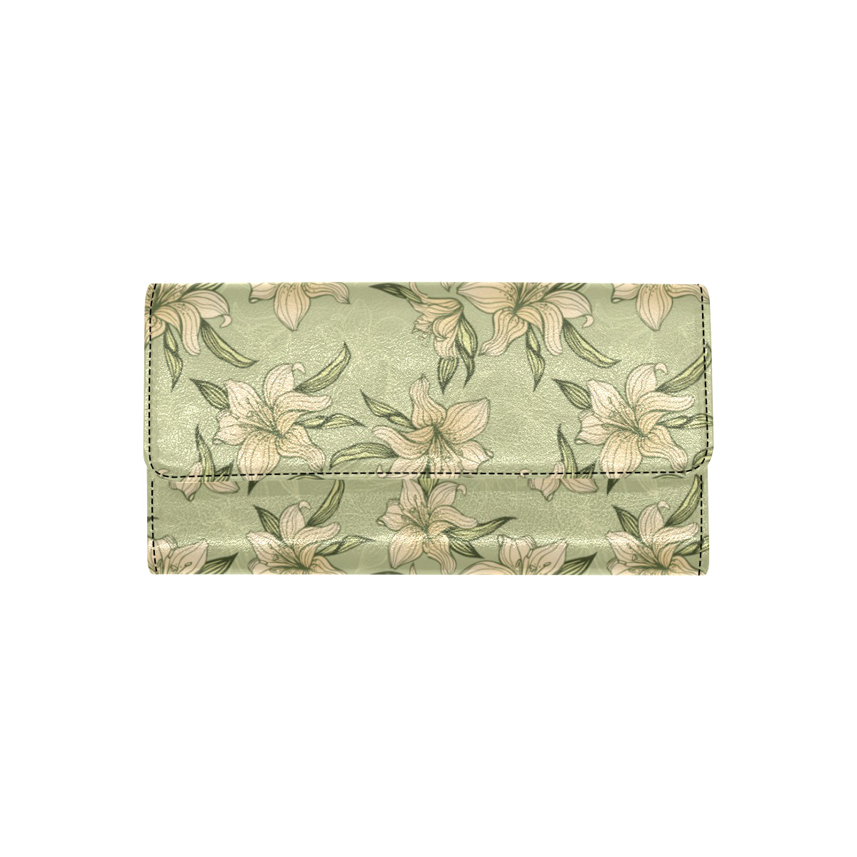 Lily Pattern Print Design LY06 Women's Trifold Wallet