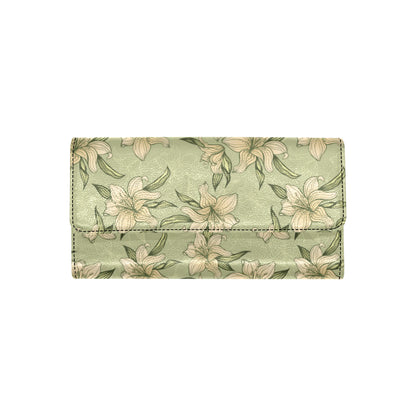 Lily Pattern Print Design LY06 Women's Trifold Wallet