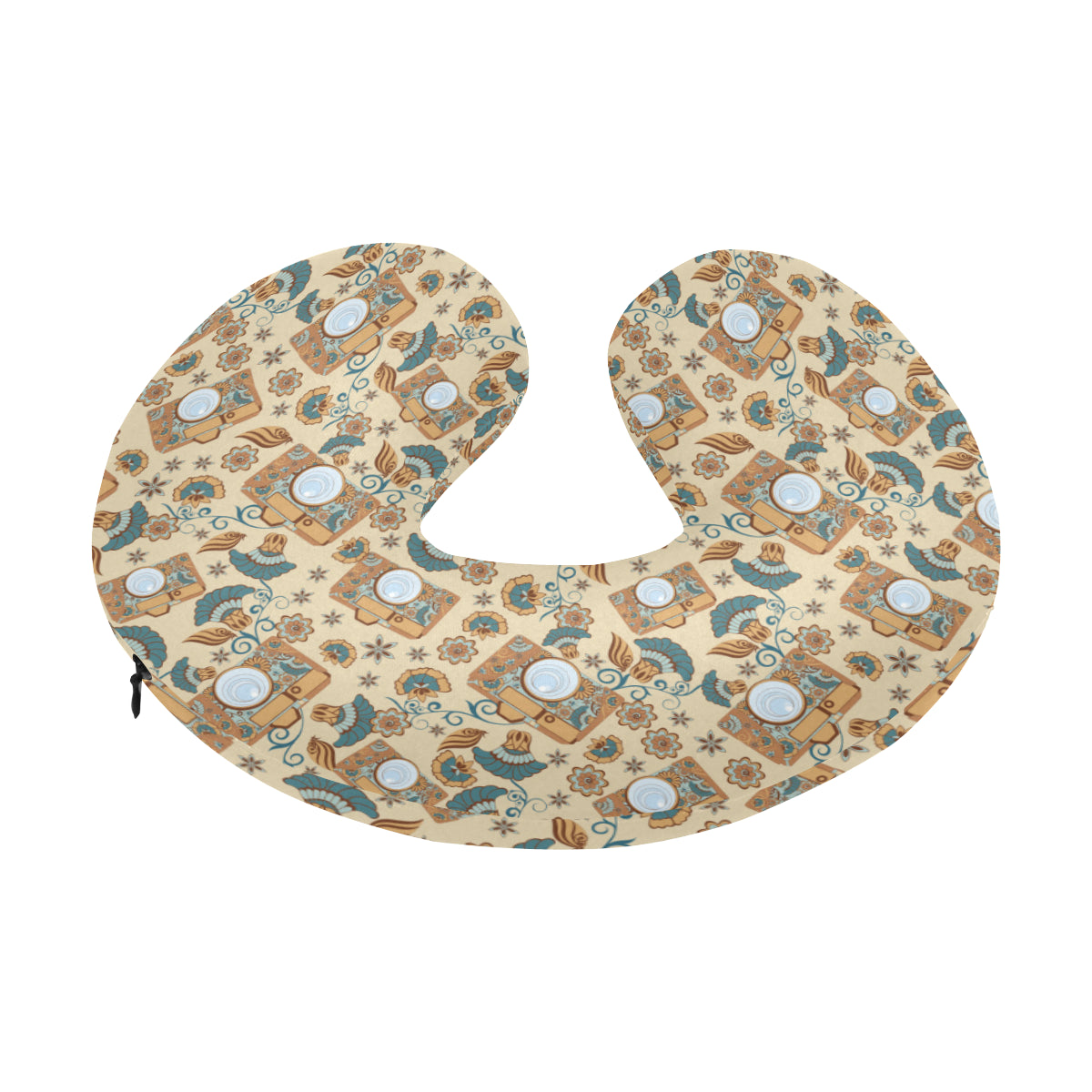 Camera Pattern Print Design 05 U-Shaped Travel Neck Pillow