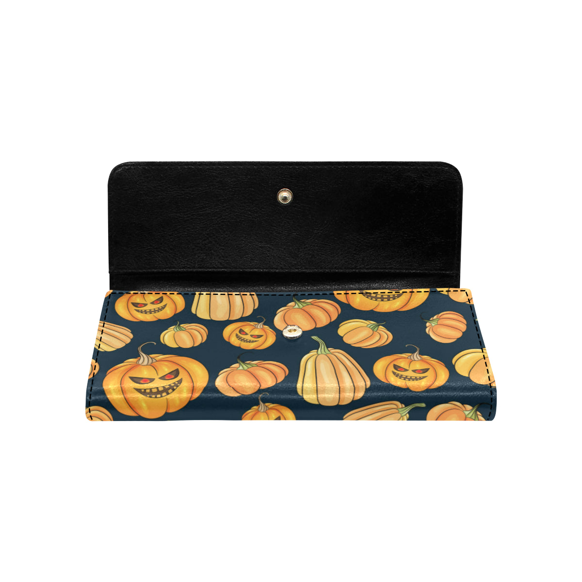 Pumpkin Halloween Pattern Print Design A04 Women's Trifold Wallet