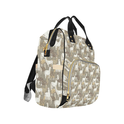 Alpaca Pattern Print Design 01 Diaper Bag Backpack