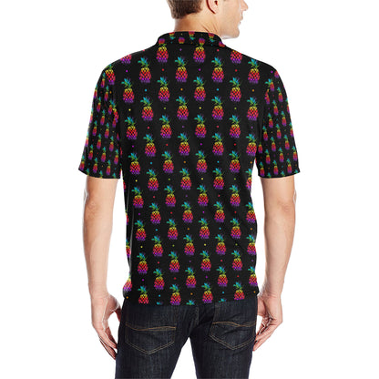 Pineapple Rainbow Dot Print Men Polo Shirt