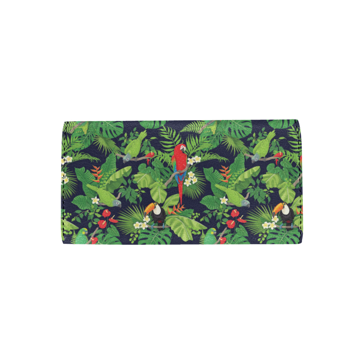 Rainforest Parrot Pattern Print Design A03 Women's Trifold Wallet