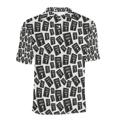 Christian Holy Bible Book Pattern Men Polo Shirt