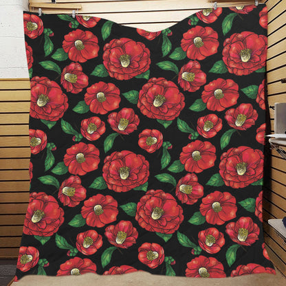 Camellia Pattern Print Design CM07 Premium Quilt