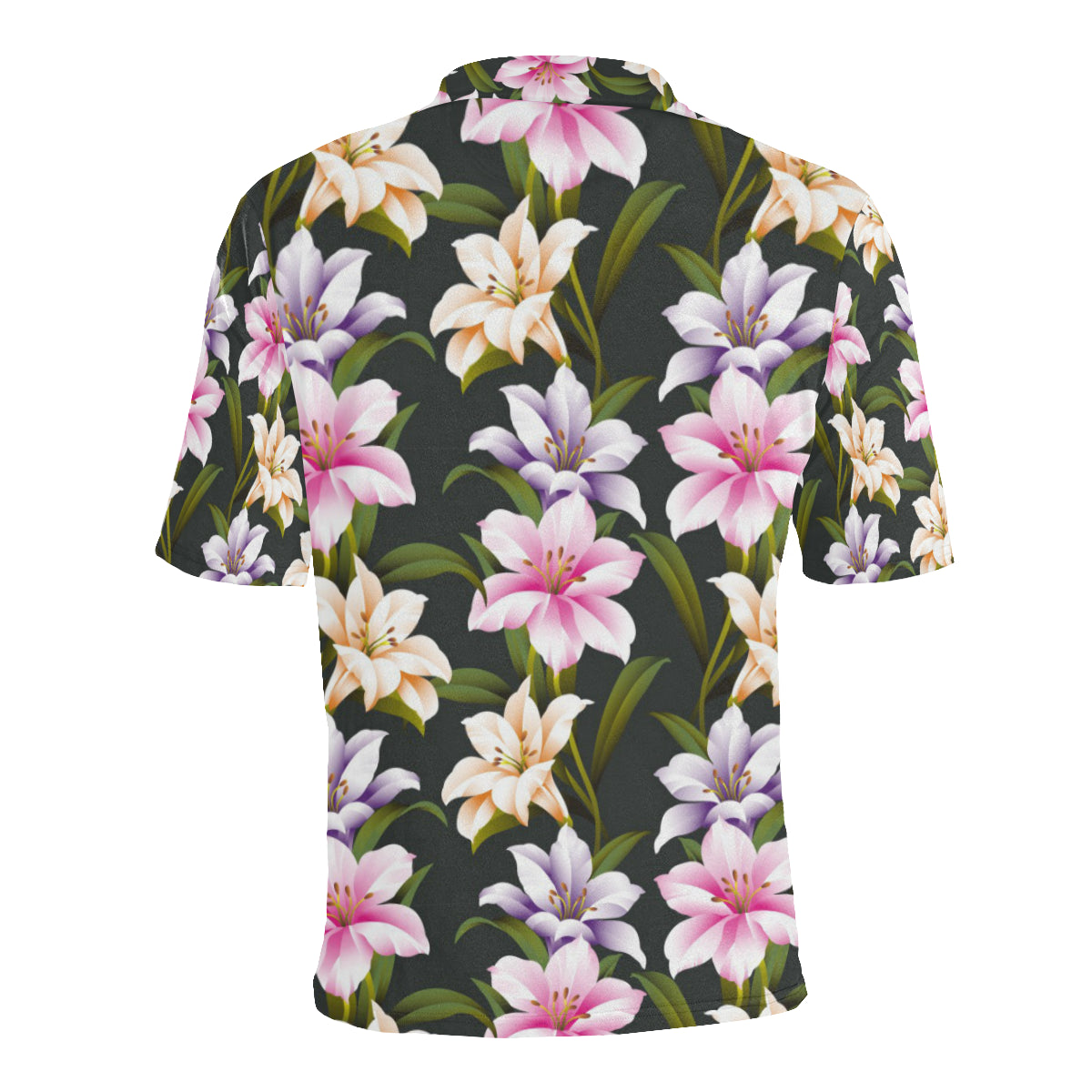 Lily Pattern Print Design LY01 Men Polo Shirt