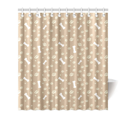 Dog Bone Paw Pattern Print Design 01 Shower Curtain