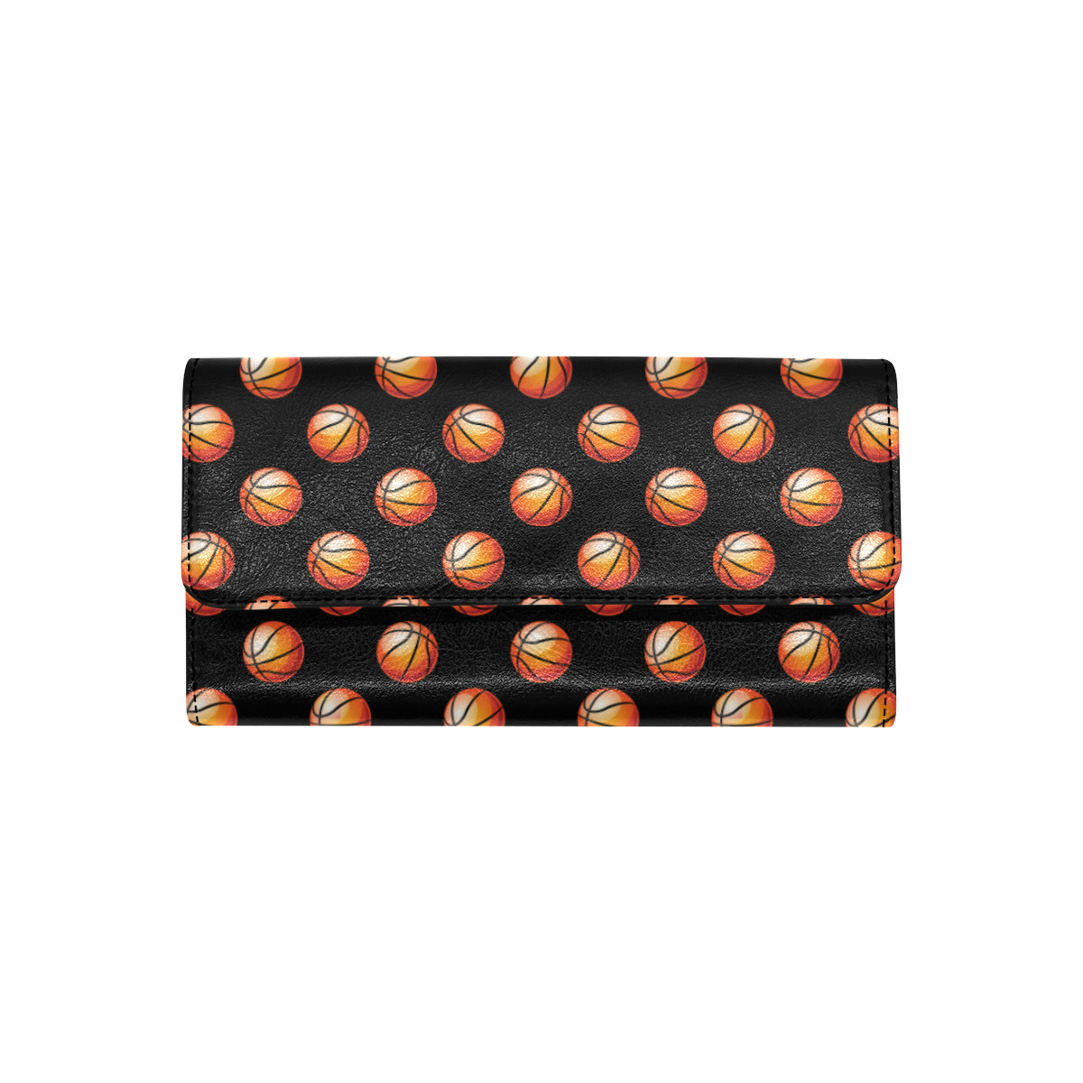 Basketball Pattern Print Design 01 Women's Trifold Wallet