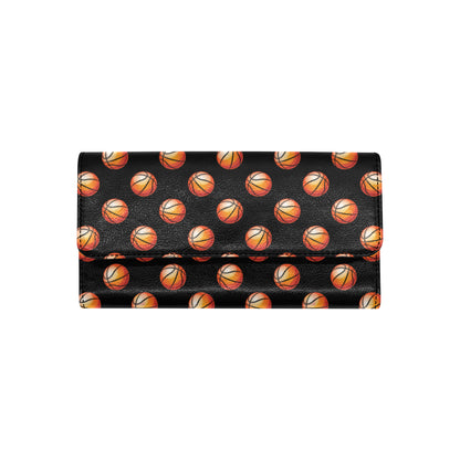 Basketball Pattern Print Design 01 Women's Trifold Wallet