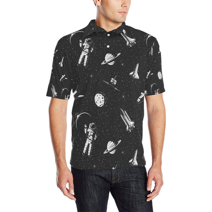 Space Pattern Men Polo Shirt