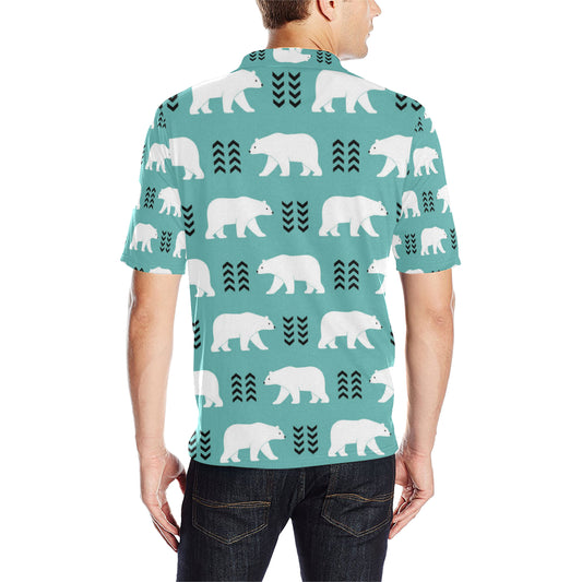 Polar Bear Pattern Print Design A05 Men Polo Shirt
