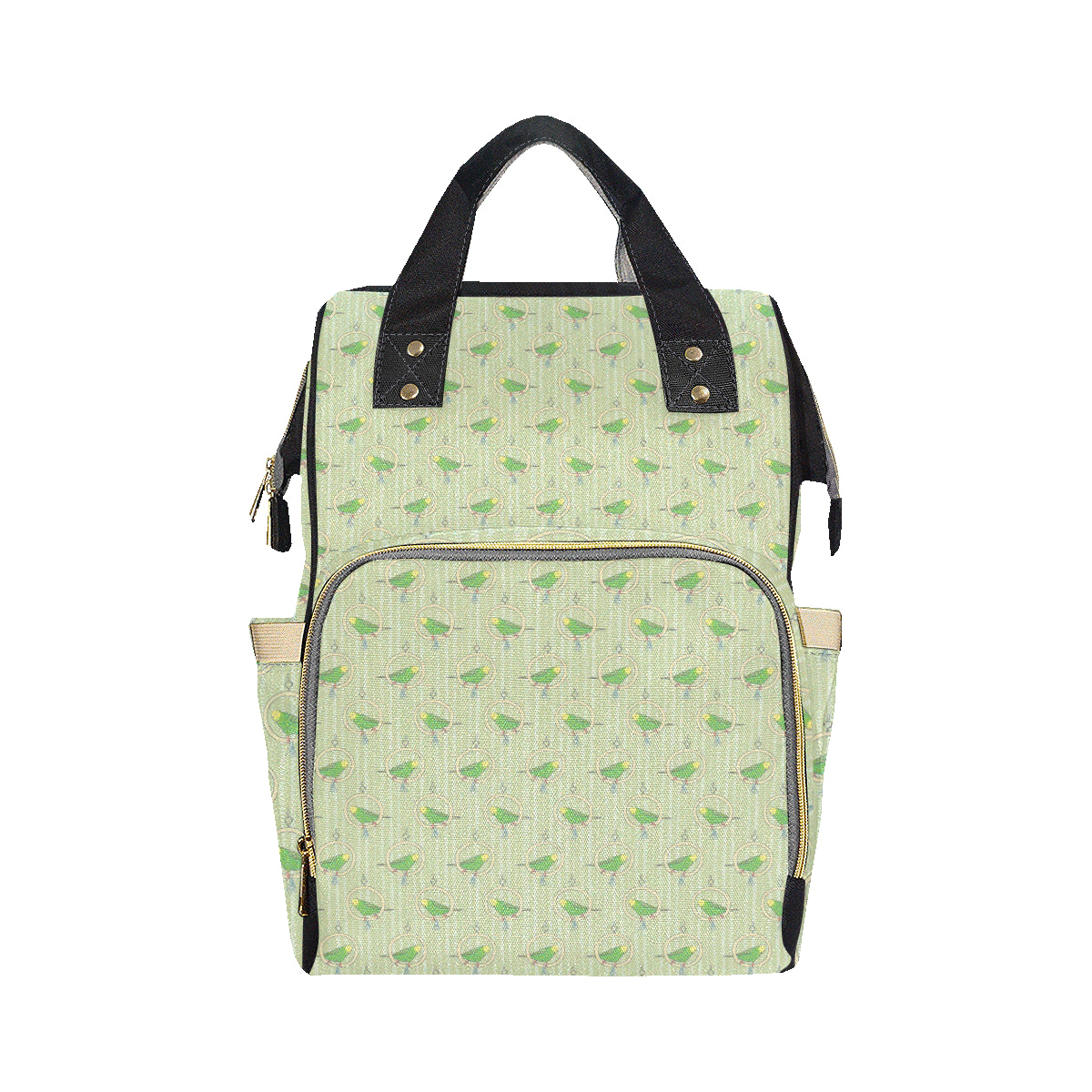 Budgerigar Pattern Print Design 02 Diaper Bag Backpack