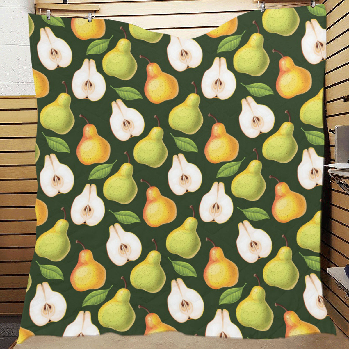 Pear Pattern Print Design PE06 Premium Quilt