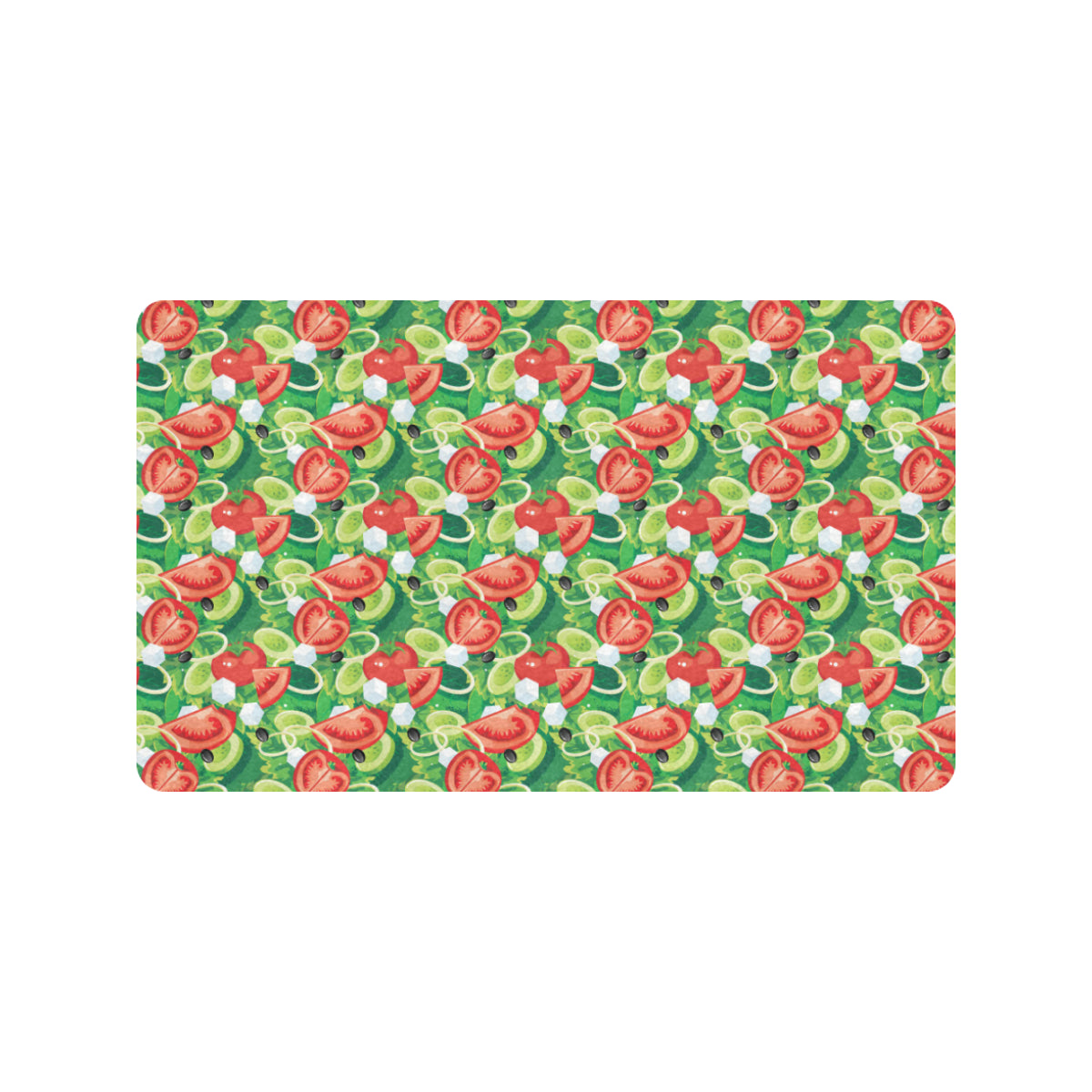 Vegan Salad Themed Design Print Rubber Doormat