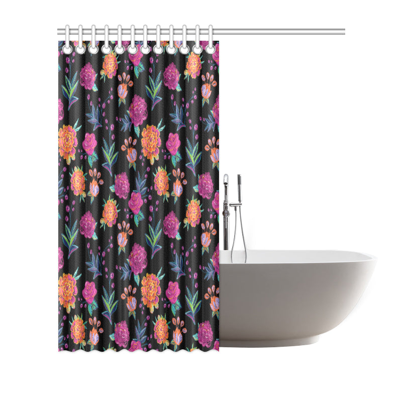 Marigold Pattern Print Design MR02 Shower Curtain
