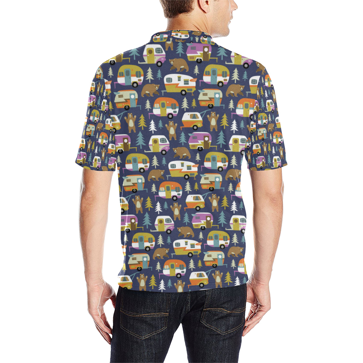 Camper Pattern Print Design 04 Men Polo Shirt