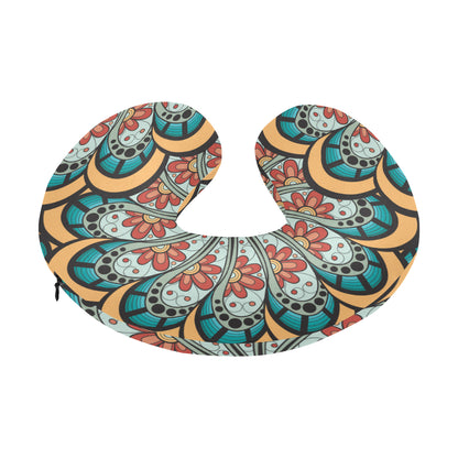 Mandala Pattern Print Design 01 U-Shaped Travel Neck Pillow