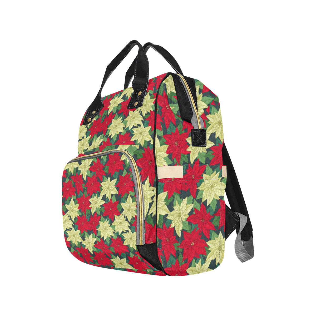 Poinsettia Pattern Print Design POT06 Diaper Bag Backpack