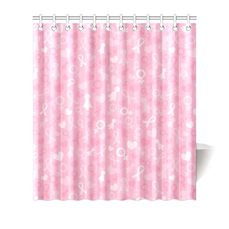 Breast cancer Pattern Print Design 01 Shower Curtain
