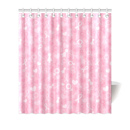 Breast cancer Pattern Print Design 01 Shower Curtain