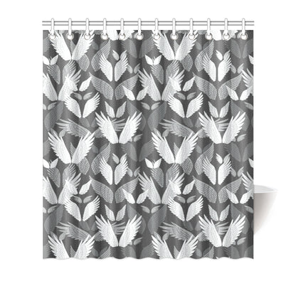 Angel Wings Pattern Design Themed Print Shower Curtain