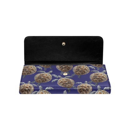 Sea Turtle Pattern Print Design T05 Women's Trifold Wallet