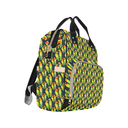 Lovebird Pattern Print Design 01 Diaper Bag Backpack