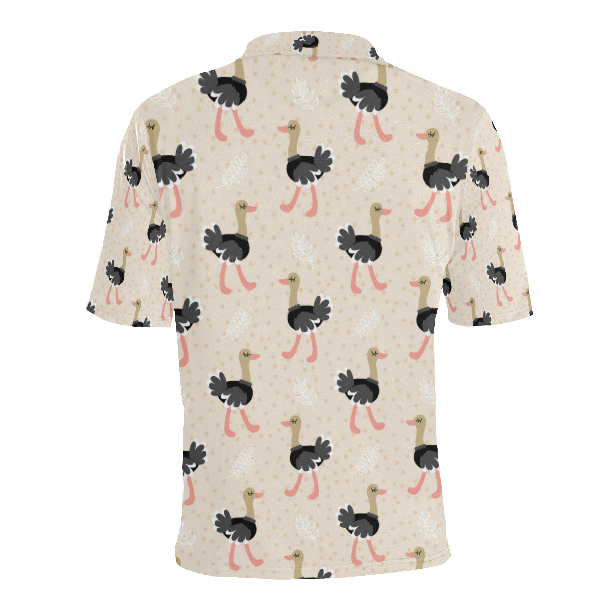 Ostrich Pattern Print Design 02 Men Polo Shirt