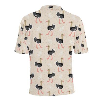 Ostrich Pattern Print Design 02 Men Polo Shirt