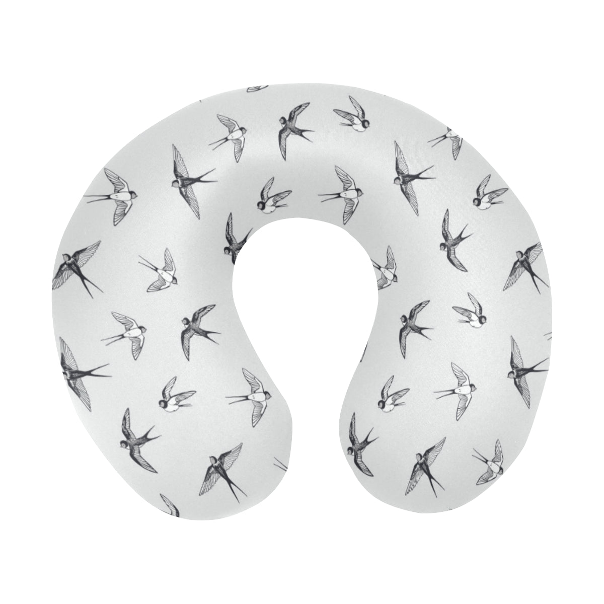 Swallow Bird Pattern Print Design 04 U-Shaped Travel Neck Pillow