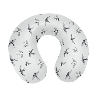 Swallow Bird Pattern Print Design 04 U-Shaped Travel Neck Pillow