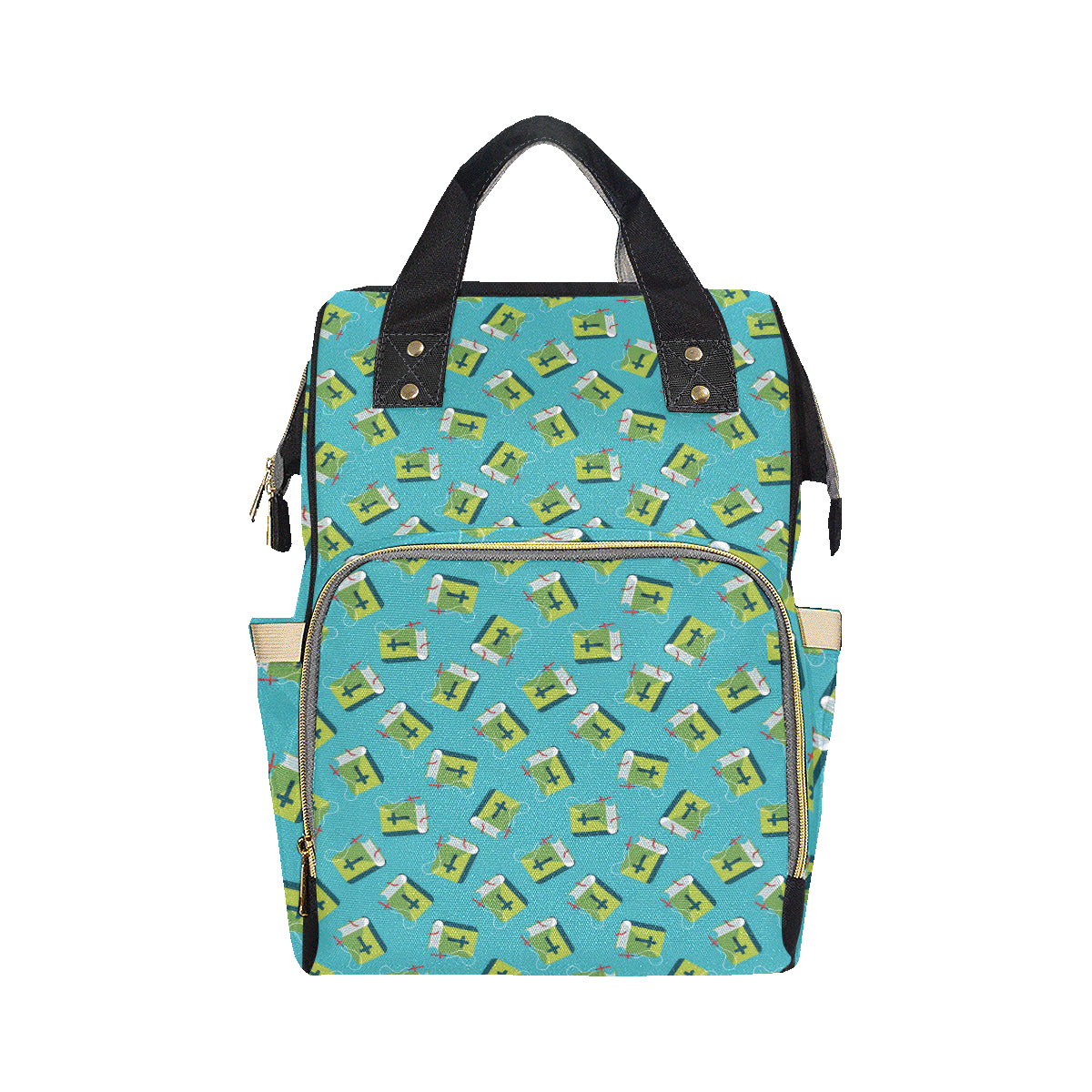Bible Pattern Print Design 01 Diaper Bag Backpack